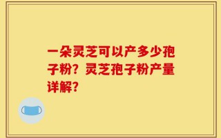 一朵灵芝可以产多少孢子粉？灵芝孢子粉产量详解？