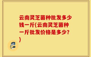 云南灵芝菌种批发多少钱一斤(云南灵芝菌种一斤批发价格是多少？)