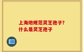 上海炮规范灵芝孢子？什么是灵芝孢子