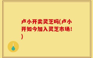 卢小开卖灵芝吗(卢小开如今加入灵芝市场！)