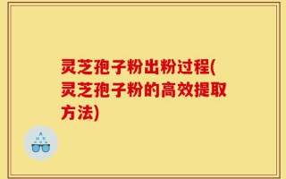 灵芝孢子粉出粉过程(灵芝孢子粉的高效提取方法)