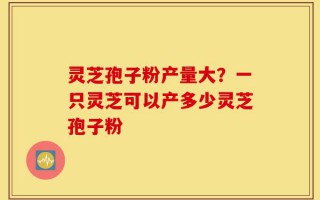 灵芝孢子粉产量大？一只灵芝可以产多少灵芝孢子粉