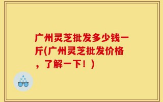 广州灵芝批发多少钱一斤(广州灵芝批发价格，了解一下！)