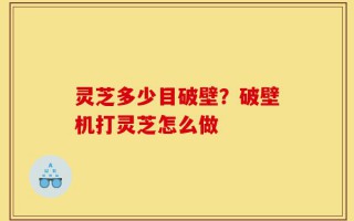 灵芝多少目破壁？破壁机打灵芝怎么做