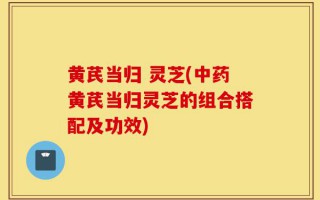 黄芪当归 灵芝(中药黄芪当归灵芝的组合搭配及功效)