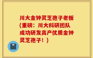 川大金钟灵芝孢子老板(重磅：川大科研团队成功研发高产优质金钟灵芝孢子！)