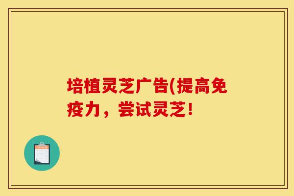 培植灵芝广告(提高免疫力,尝试灵芝!-第1张图片-灵芝之家 培植灵芝广告(提高免疫力,尝试灵芝!-第1张图片-灵芝之家