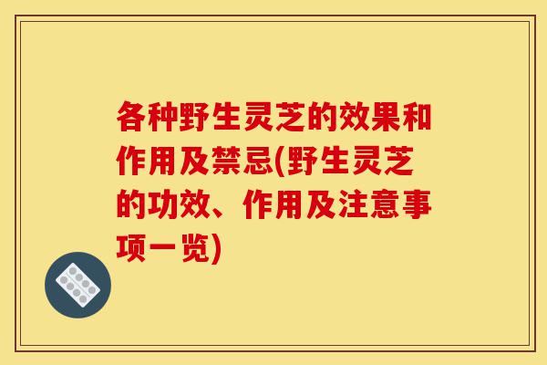 各种野生灵芝的效果和作用及禁忌(野生灵芝的功效、作用及注意事项一览)-第1张图片-灵芝之家 各种野生灵芝的效果和作用及禁忌(野生灵芝的功效、作用及注意事项一览)-第1张图片-灵芝之家