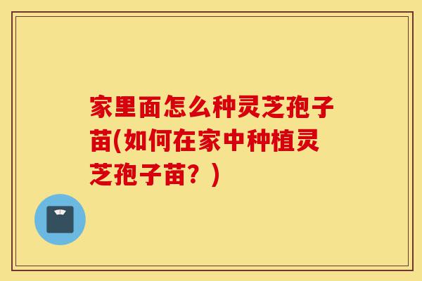 家里面怎么种灵芝孢子苗(如何在家中种植灵芝孢子苗?)-第1张图片-灵芝之家 家里面怎么种灵芝孢子苗(如何在家中种植灵芝孢子苗?)-第1张图片-灵芝之家