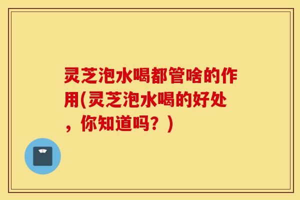 灵芝泡水喝都管啥的作用(灵芝泡水喝的好处，你知道吗？)-第1张图片-灵芝之家