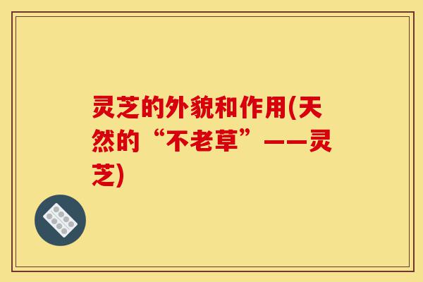 灵芝的外貌和作用(天然的“不老草”——灵芝)-第1张图片-灵芝之家 灵芝的外貌和作用(天然的“不老草”——灵芝)-第1张图片-灵芝之家
