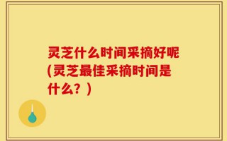 灵芝什么时间采摘好呢(灵芝最佳采摘时间是什么？)