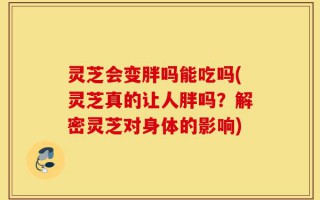 灵芝会变胖吗能吃吗(灵芝真的让人胖吗？解密灵芝对身体的影响)