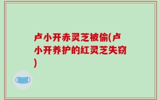 卢小开赤灵芝被偷(卢小开养护的红灵芝失窃)