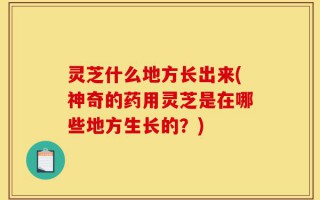 灵芝什么地方长出来(神奇的药用灵芝是在哪些地方生长的？)