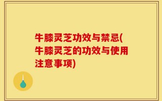 牛膝灵芝功效与禁忌(牛膝灵芝的功效与使用注意事项)