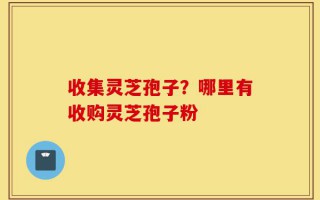 收集灵芝孢子？哪里有收购灵芝孢子粉