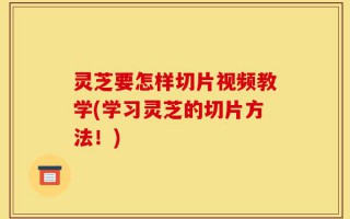 灵芝要怎样切片视频教学(学习灵芝的切片方法！)