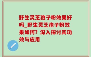 野生灵芝孢子粉效果好吗_野生灵芝孢子粉效果如何？深入探讨其功效与应用
