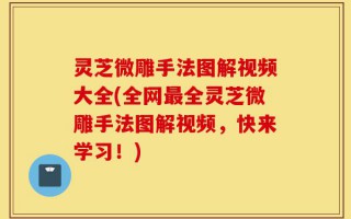 灵芝微雕手法图解视频大全(全网最全灵芝微雕手法图解视频，快来学习！)