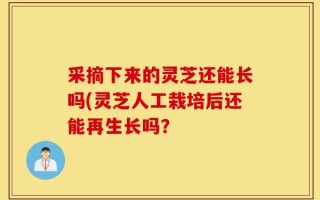 采摘下来的灵芝还能长吗(灵芝人工栽培后还能再生长吗？