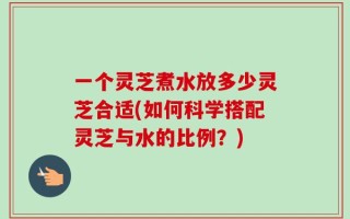 一个灵芝煮水放多少灵芝合适(如何科学搭配灵芝与水的比例？)