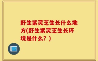野生紫灵芝生长什么地方(野生紫灵芝生长环境是什么？)