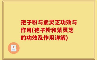 孢子粉与紫灵芝功效与作用(孢子粉和紫灵芝的功效及作用详解)