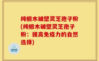 纯椴木破壁灵芝孢子粉(纯椴木破壁灵芝孢子粉：提高免疫力的自然选择)