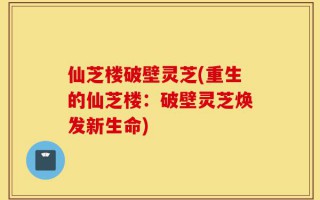仙芝楼破壁灵芝(重生的仙芝楼：破壁灵芝焕发新生命)