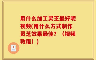 用什么加工灵芝最好呢视频(用什么方式制作灵芝效果最佳？（视频教程）)