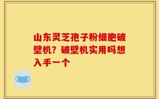 山东灵芝孢子粉细胞破壁机？破壁机实用吗想入手一个