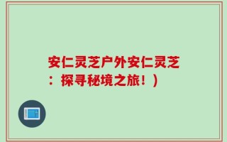 安仁灵芝户外安仁灵芝：探寻秘境之旅！)