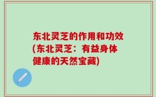 东北灵芝的作用和功效(东北灵芝：有益身体健康的天然宝藏)
