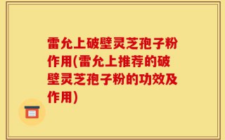 雷允上破壁灵芝孢子粉作用(雷允上推荐的破壁灵芝孢子粉的功效及作用)