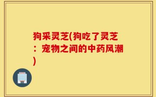 狗采灵芝(狗吃了灵芝：宠物之间的中药风潮)