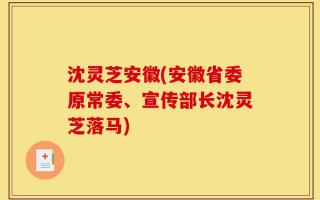 沈灵芝安徽(安徽省委原常委、宣传部长沈灵芝落马)