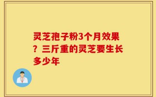 灵芝孢子粉3个月效果？三斤重的灵芝要生长多少年