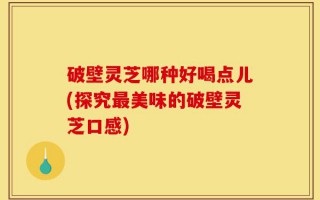 破壁灵芝哪种好喝点儿(探究最美味的破壁灵芝口感)
