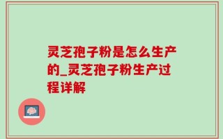 灵芝孢子粉是怎么生产的_灵芝孢子粉生产过程详解