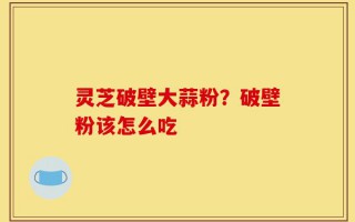 灵芝破壁大蒜粉？破壁粉该怎么吃