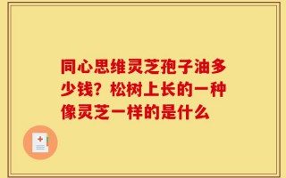 同心思维灵芝孢子油多少钱？松树上长的一种像灵芝一样的是什么