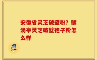 安徽省灵芝破壁粉？赋汤亭灵芝破壁孢子粉怎么样
