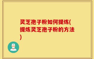 灵芝孢子粉如何提炼(提炼灵芝孢子粉的方法)