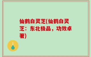仙鹤白灵芝(仙鹤白灵芝：东北极品，功效卓著)