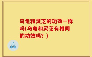 乌龟和灵芝的功效一样吗(乌龟和灵芝有相同的功效吗？)