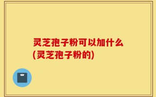 灵芝孢子粉可以加什么(灵芝孢子粉的)
