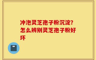 冲泡灵芝孢子粉沉淀？怎么辨别灵芝孢子粉好坏