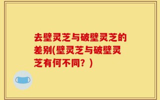 去壁灵芝与破壁灵芝的差别(壁灵芝与破壁灵芝有何不同？)