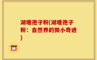 湖塘孢子粉(湖塘孢子粉：自然界的微小奇迹)